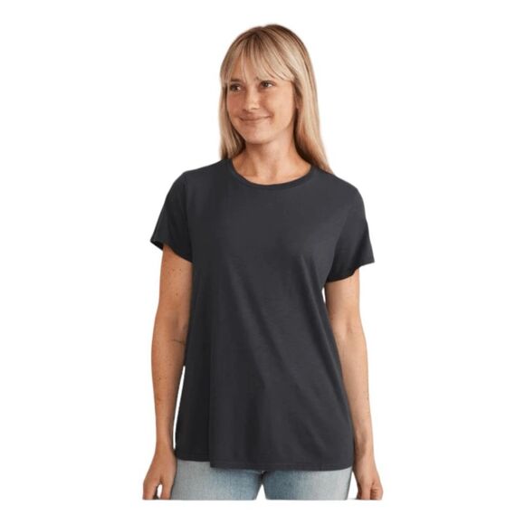 Marine Layer Swing Tee Black Modal Cotton Knit Crewneck Short Sleeve XS - Picture 1 of 9